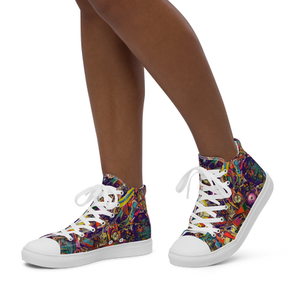 Women's High Top Canvas Shoes - Cosmic Collage