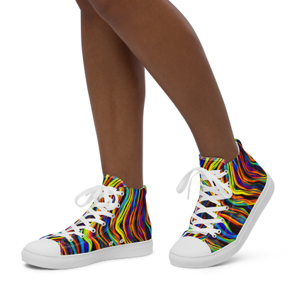 Women's High Top Canvas Shoes - Celestial Waves