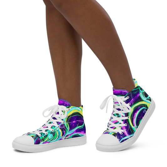 Women's High Top Canvas Shoes - Quesnel's Vortex