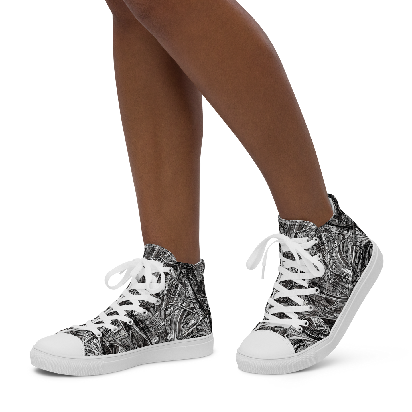 Women's High Top Canvas Shoes - Gothic Whirlwind