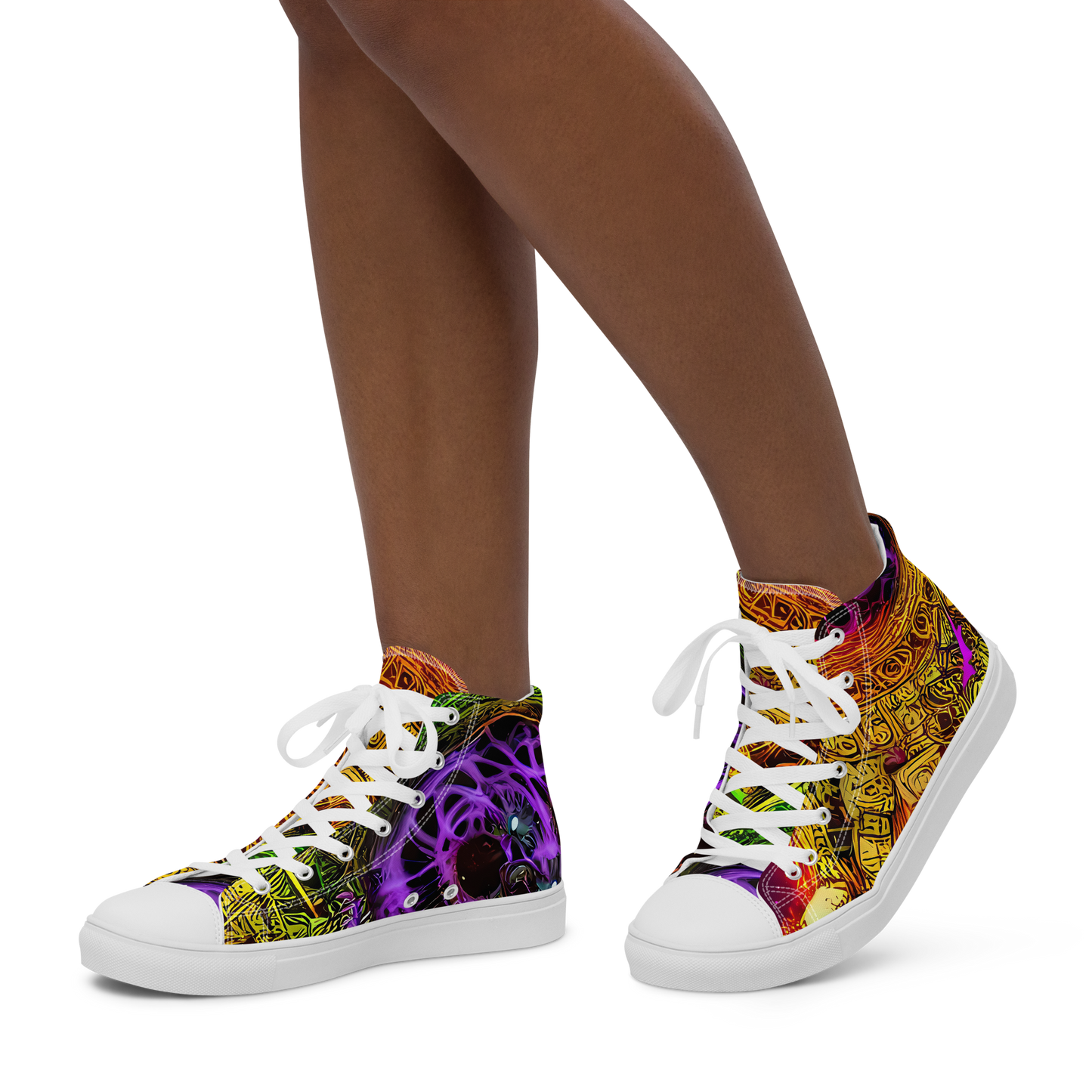 Women's High Top Canvas Shoes - Neon Glyphworks