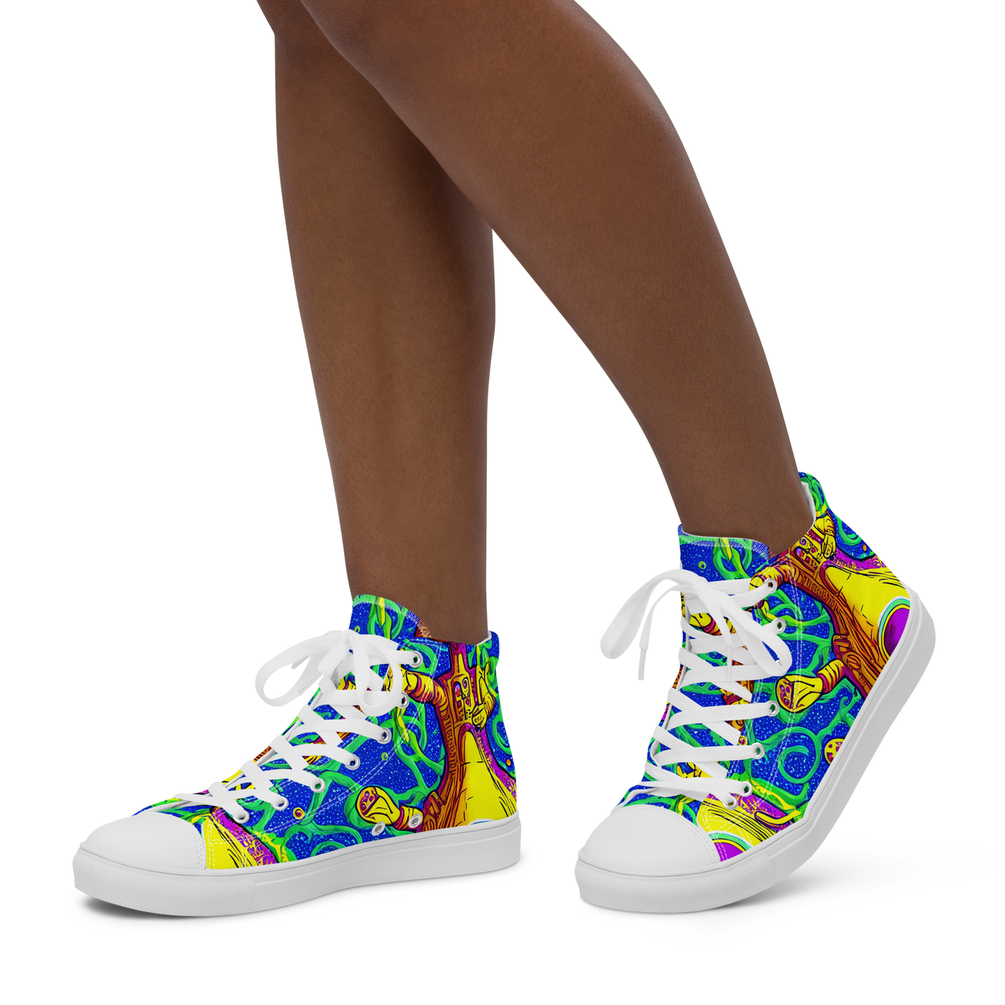 Women's High Top Canvas Shoes - Sprawling Spectacle