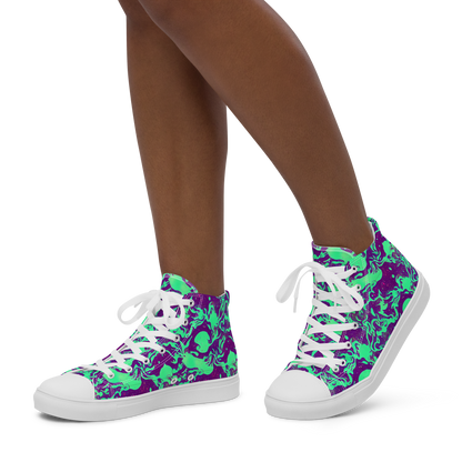 Women's High Top Canvas Shoes - Alien Ripples