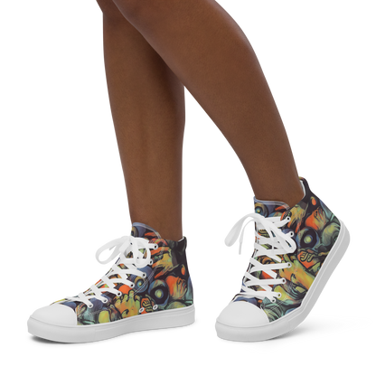 Women's High Top Canvas Shoes - Cosmic Scream