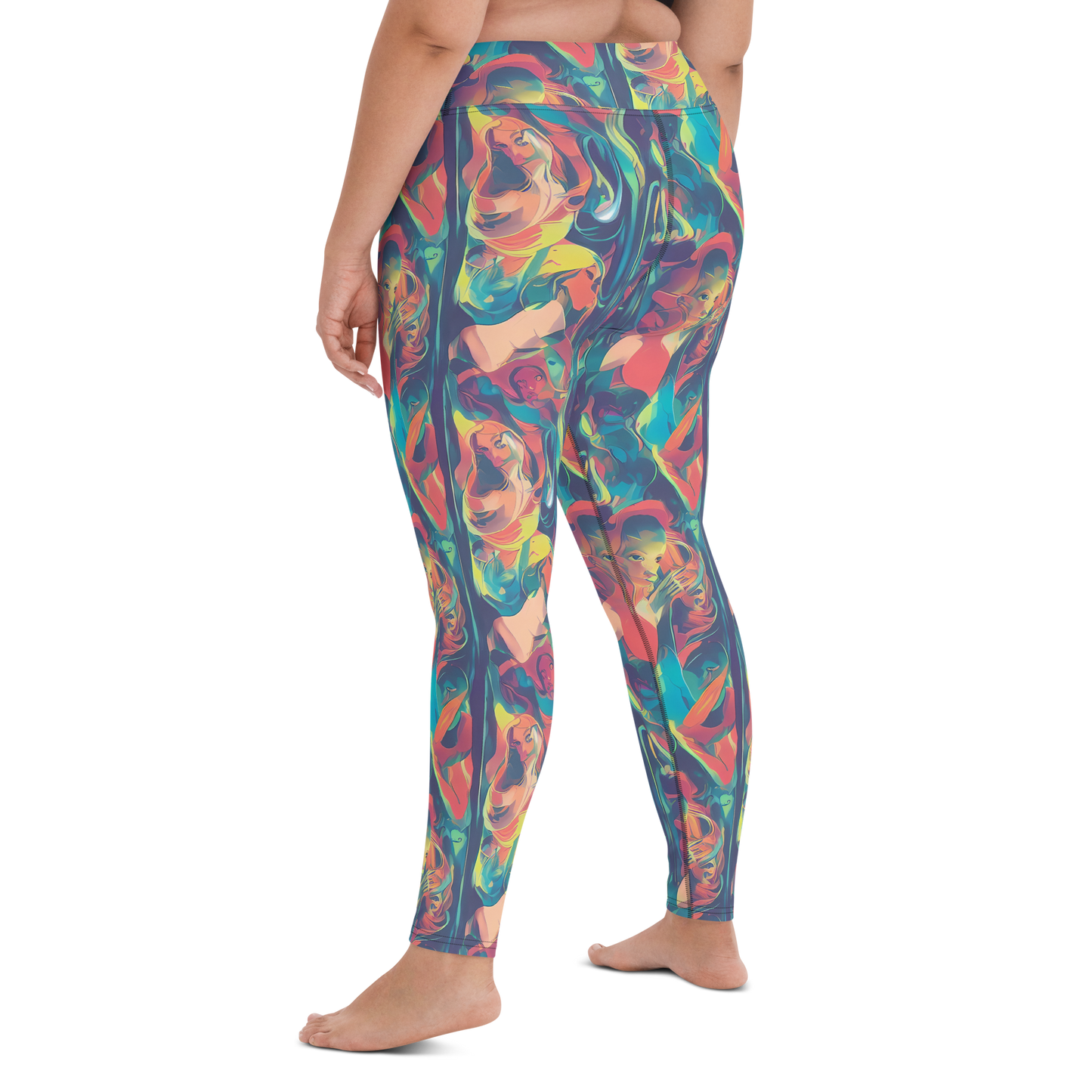 Yoga Leggings - Neon Aurora