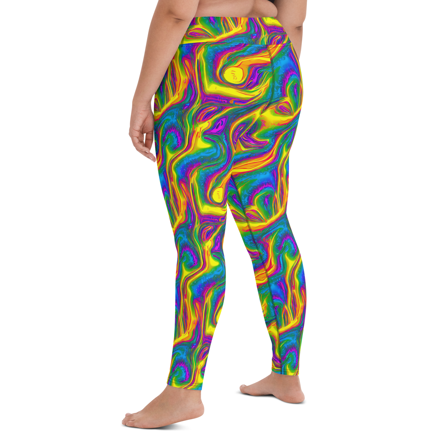 Yoga Leggings - Electric Aurora