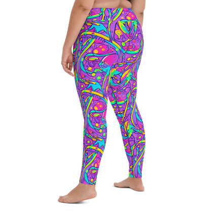 Yoga Leggings - Neon Galaxy Whirl