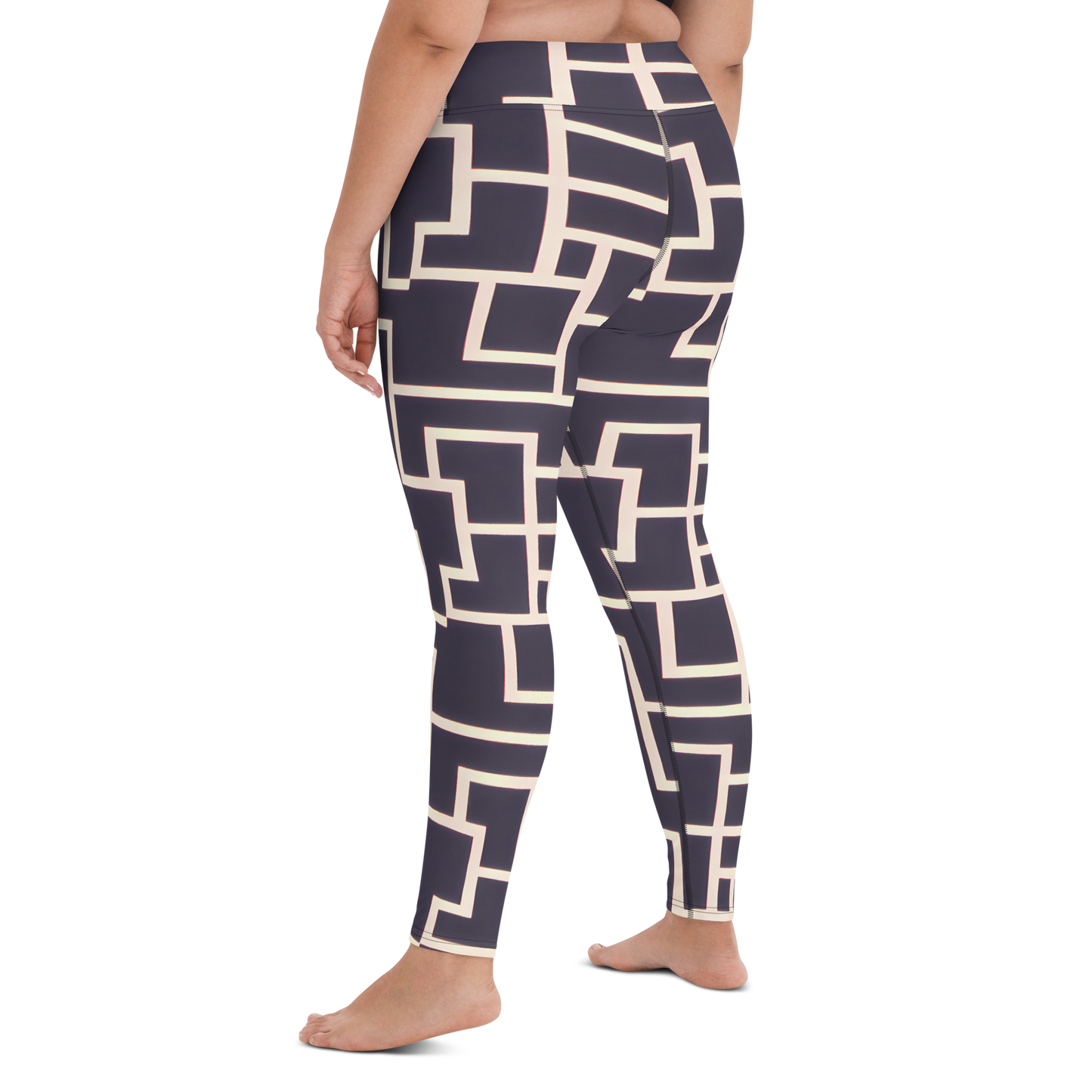 Yoga Leggings - Gilded Gridlock