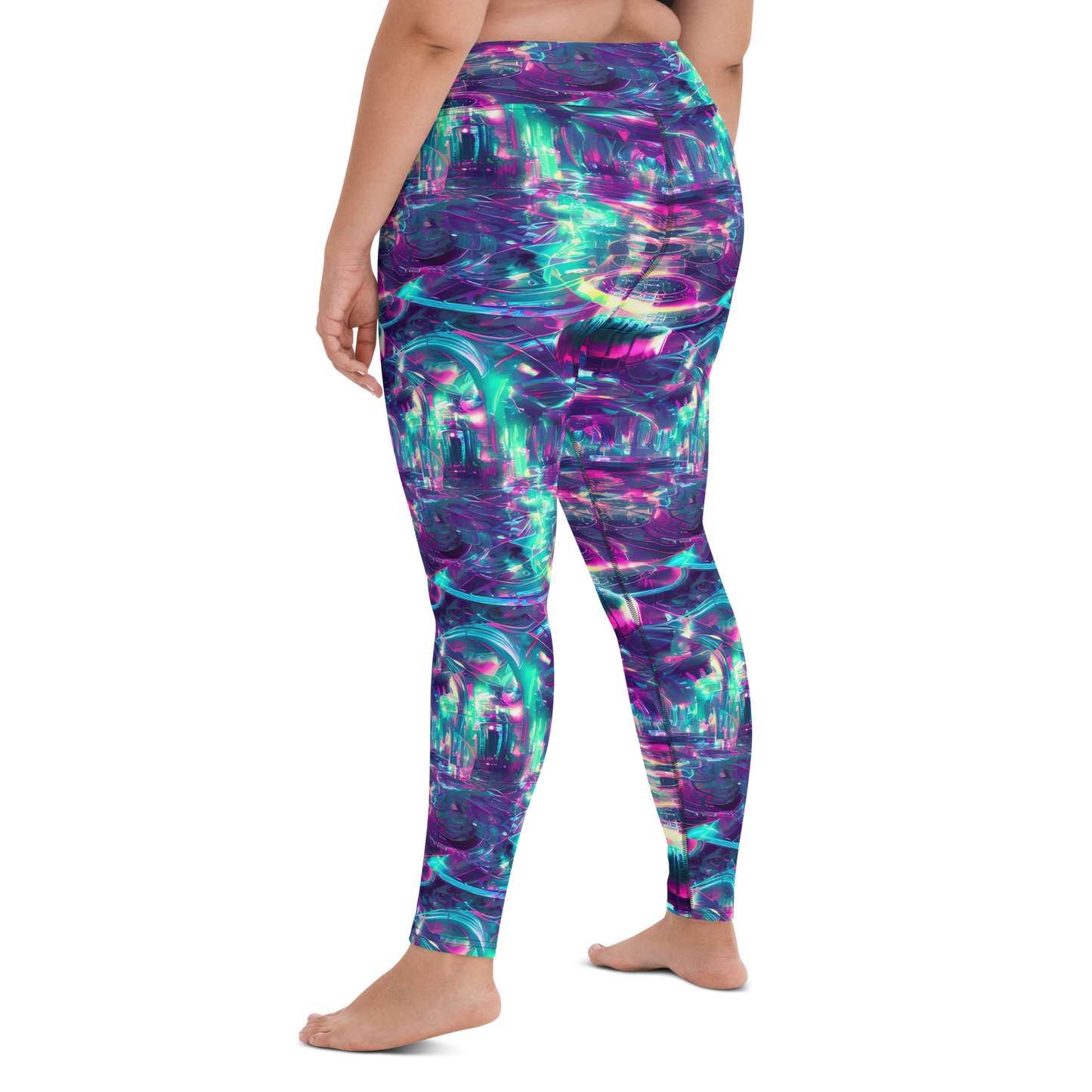 Yoga Leggings - Synthwave Surge