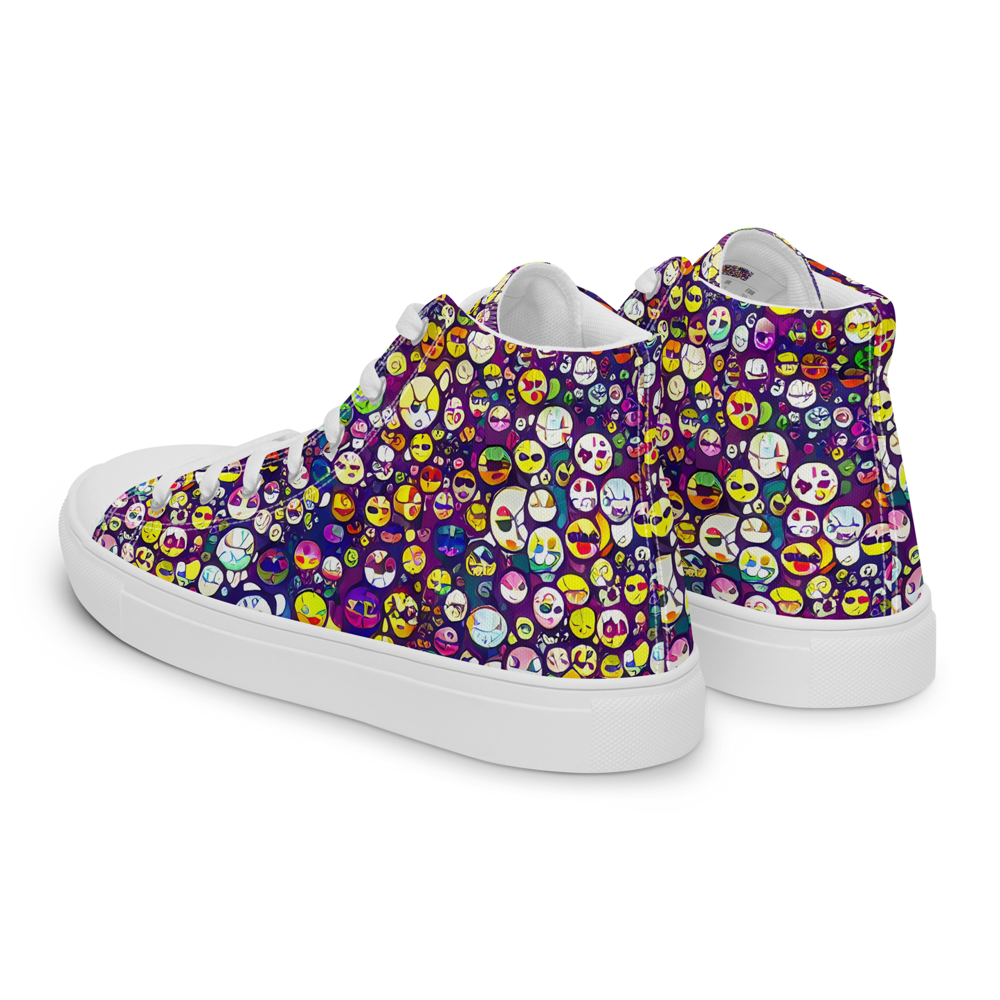 Men's High Top Canvas Shoes - Mosaic Moods