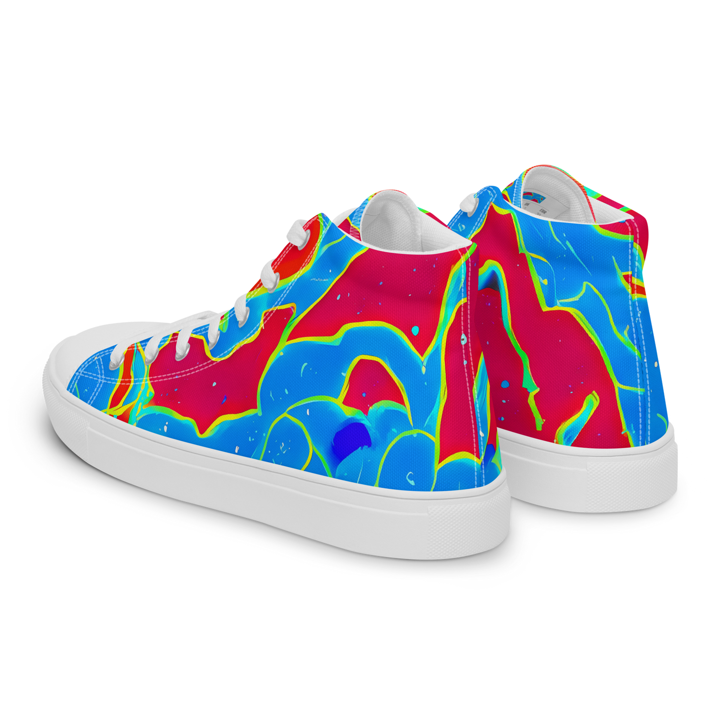 Men's High Top Canvas Shoes - Electric Bloom