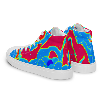 Men's High Top Canvas Shoes - Electric Bloom