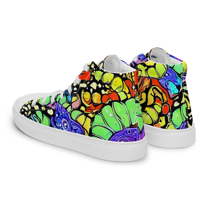 Men's High Top Canvas Shoes - Frostwork Fantasy