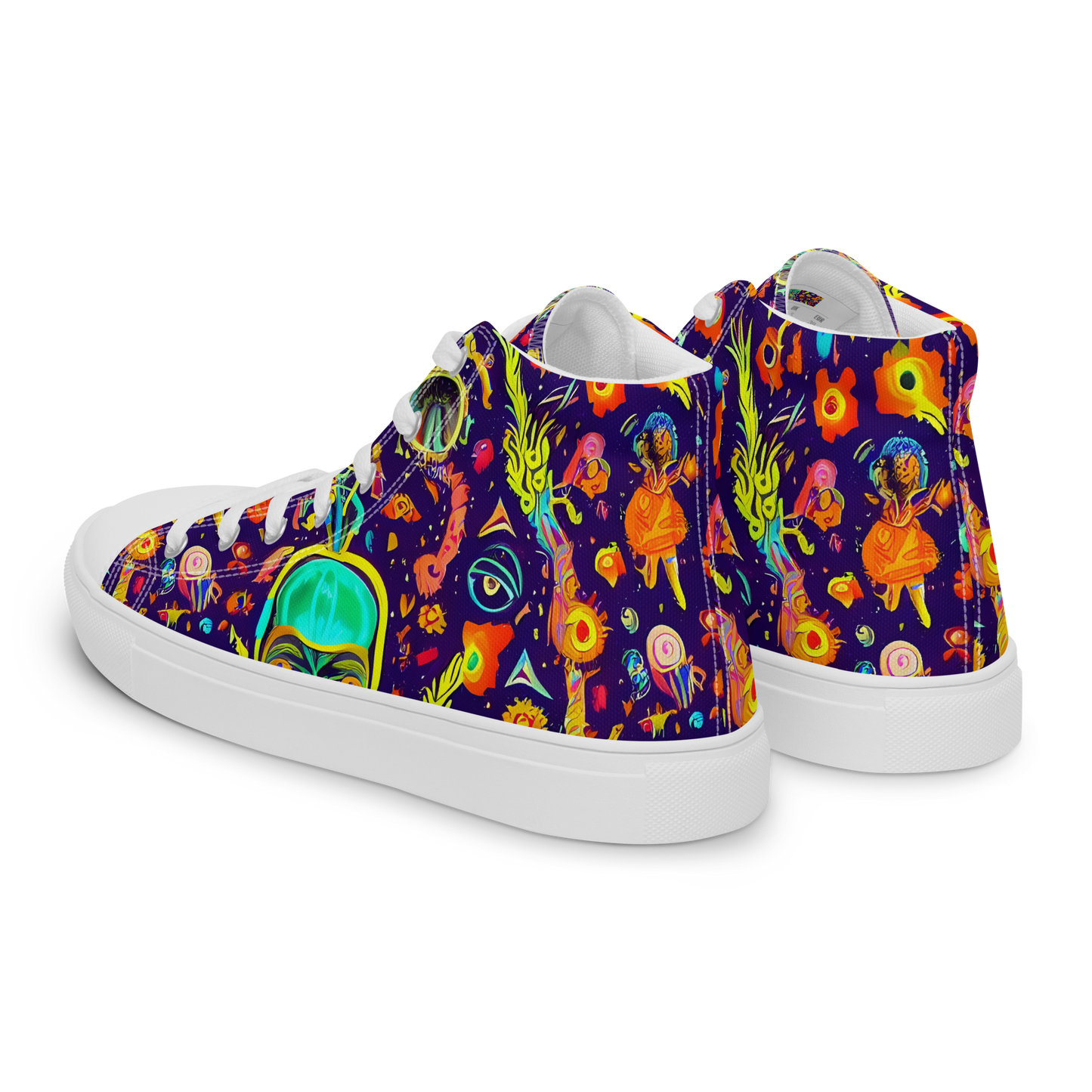 Men's High Top Canvas Shoes - Celestial Quirk