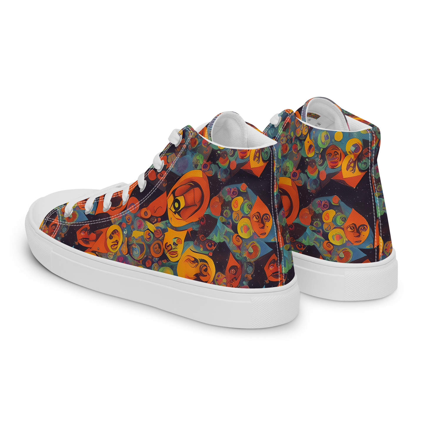 Women's High Top Canvas Shoes - Galactic Faces