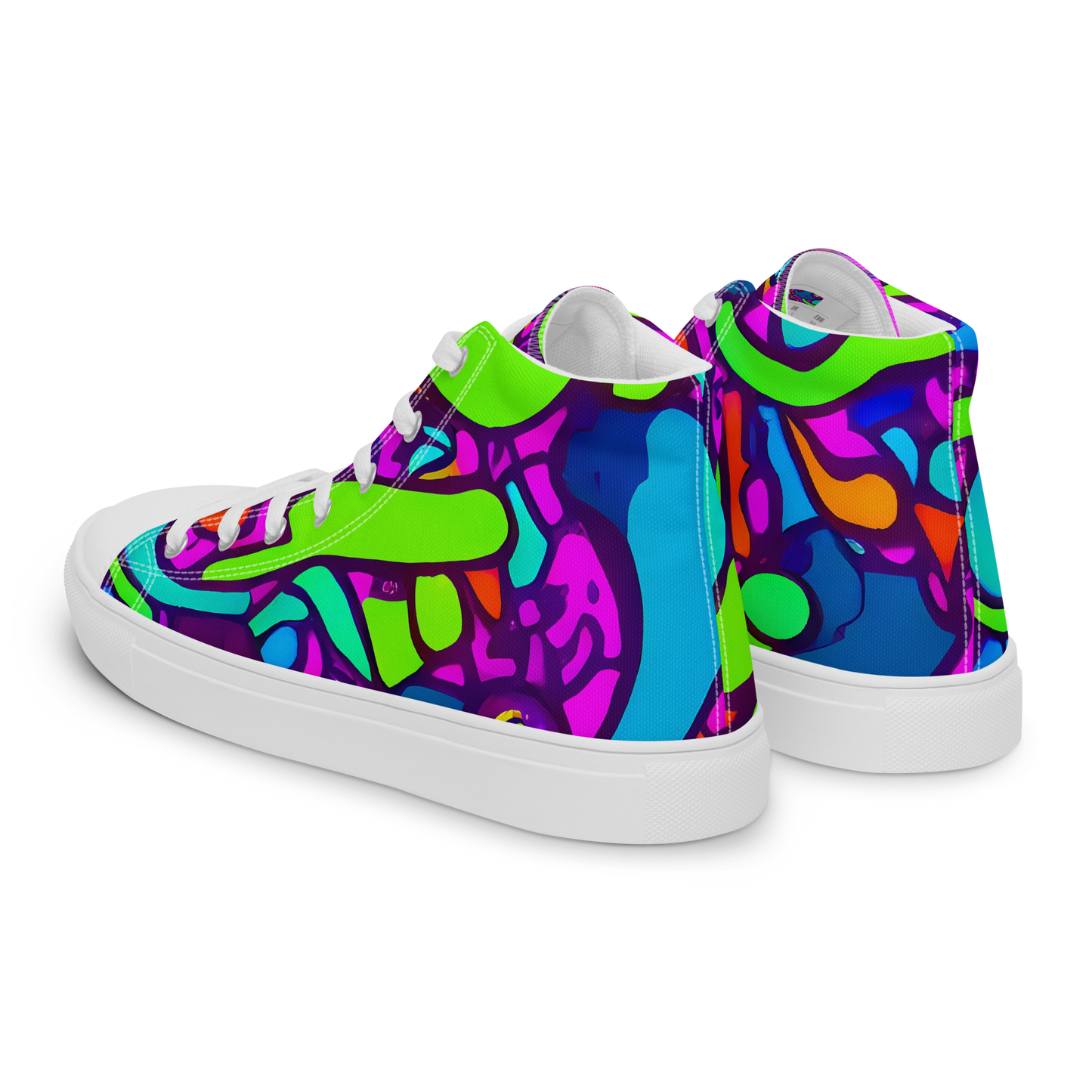 Men's High Top Canvas Shoes - Funky Vortex