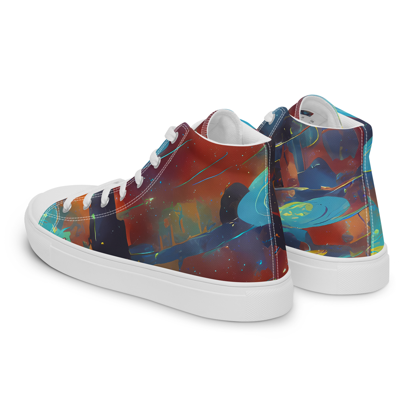 Men's High Top Canvas Shoes - Journey Through Infinity