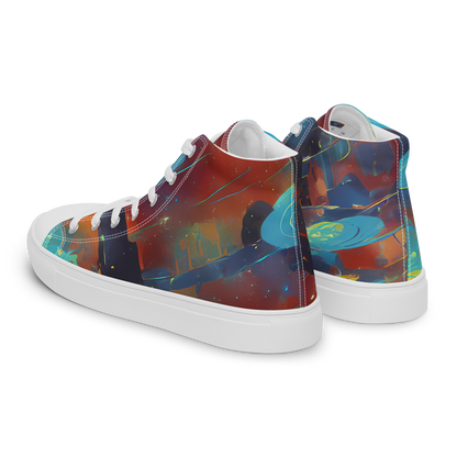 Men's High Top Canvas Shoes - Journey Through Infinity