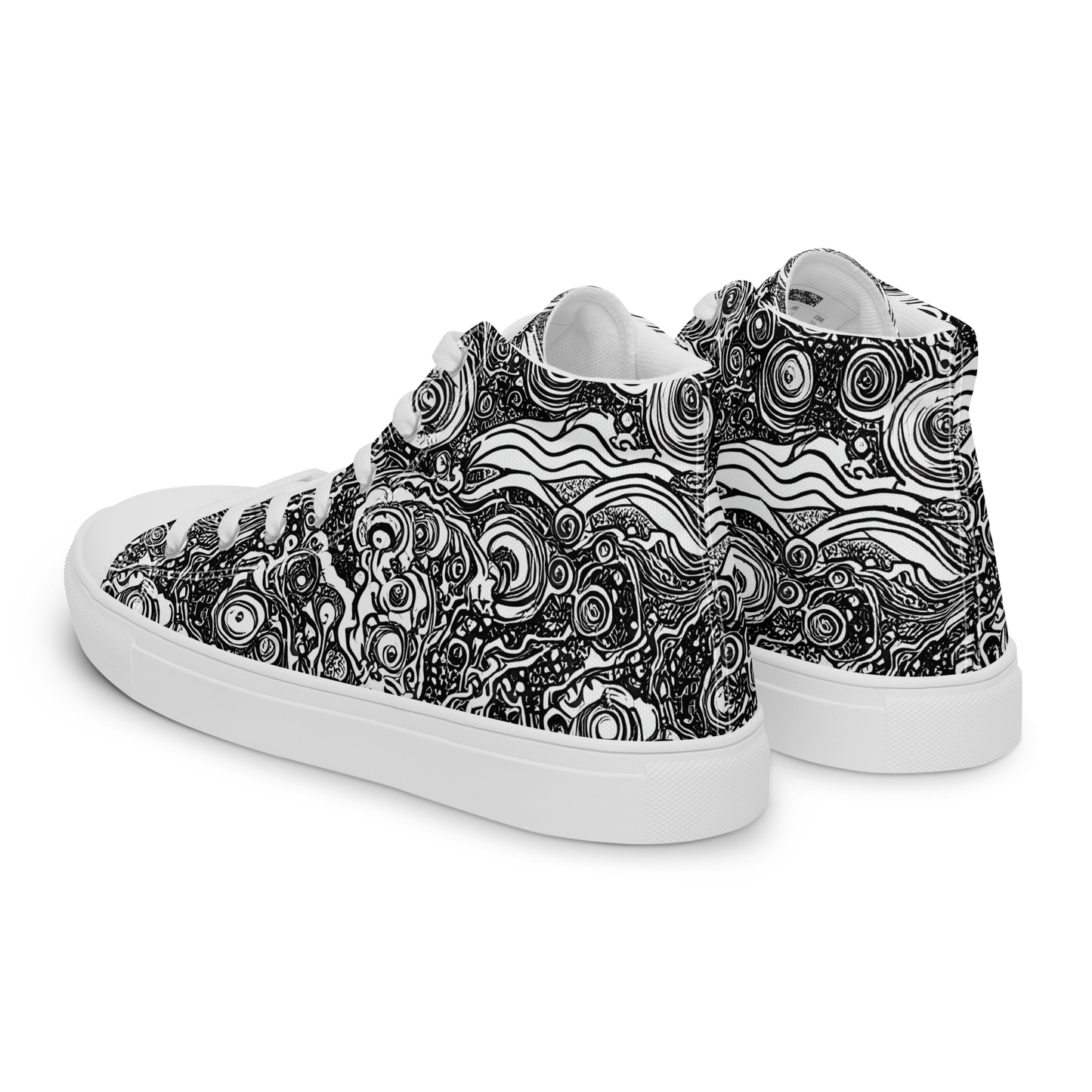 Men's High Top Canvas Shoes - Swirling Stories