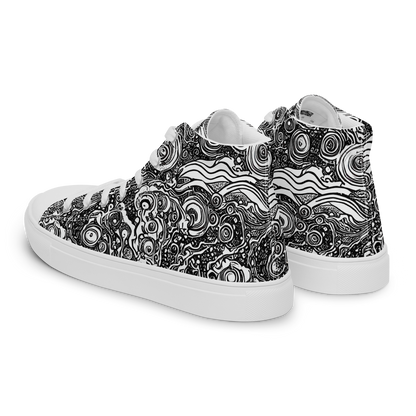 Men's High Top Canvas Shoes - Swirling Stories