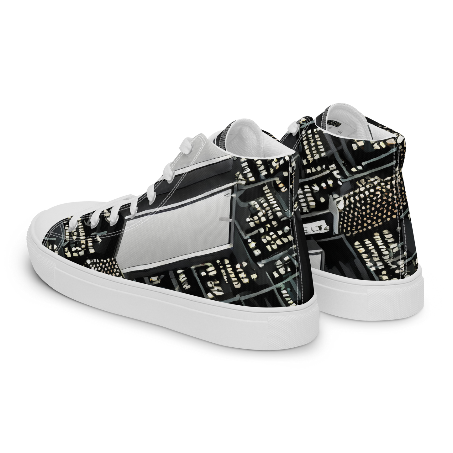 Women's High Top Canvas Shoes - Electro Essence