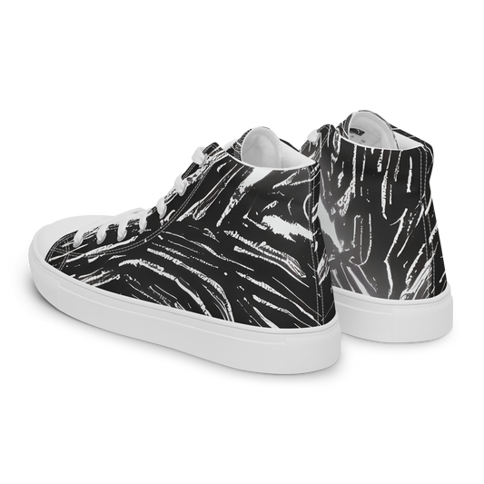 Men's High Top Canvas Shoes - Silver Swirl