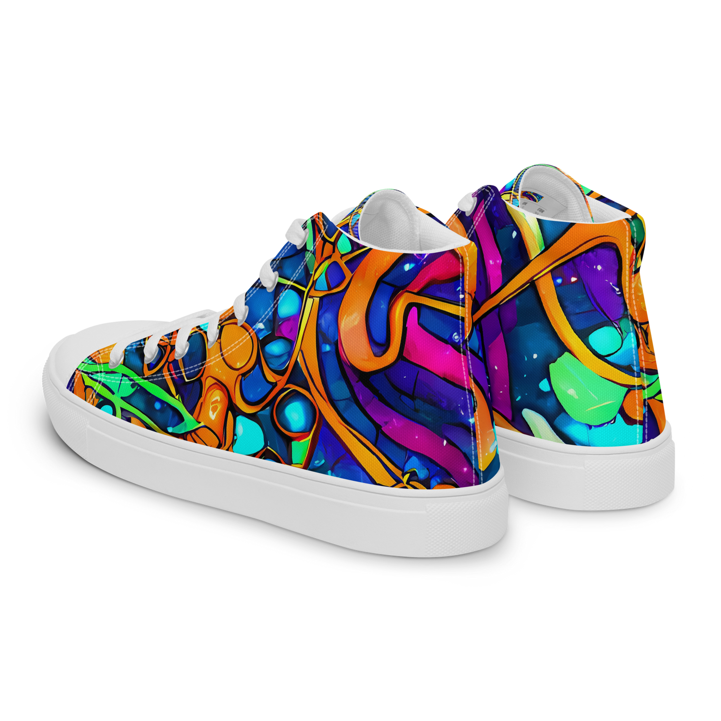 Men's High Top Canvas Shoes - Iridescent Nebula