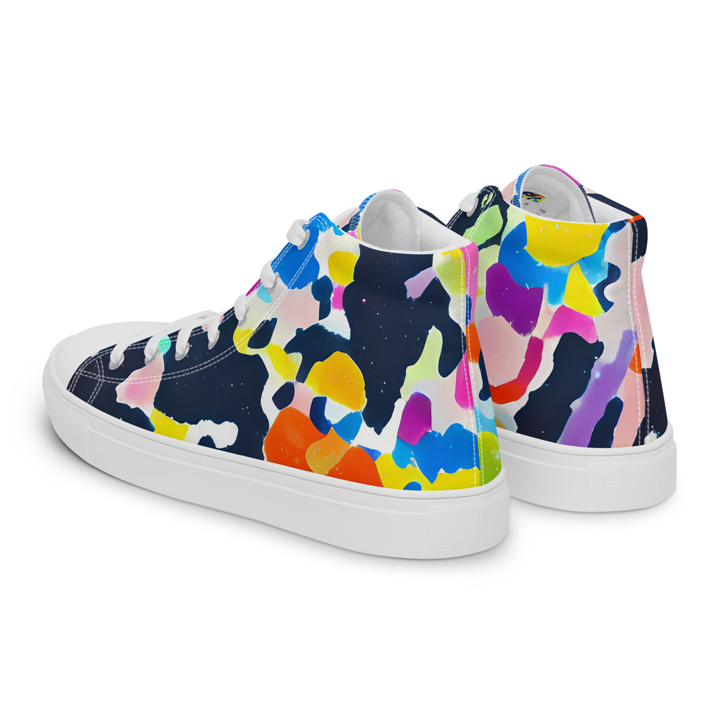 Men's High Top Canvas Shoes - Kaleido Burst