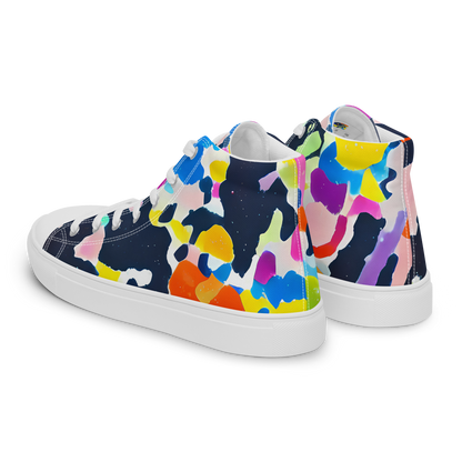 Men's High Top Canvas Shoes - Kaleido Burst