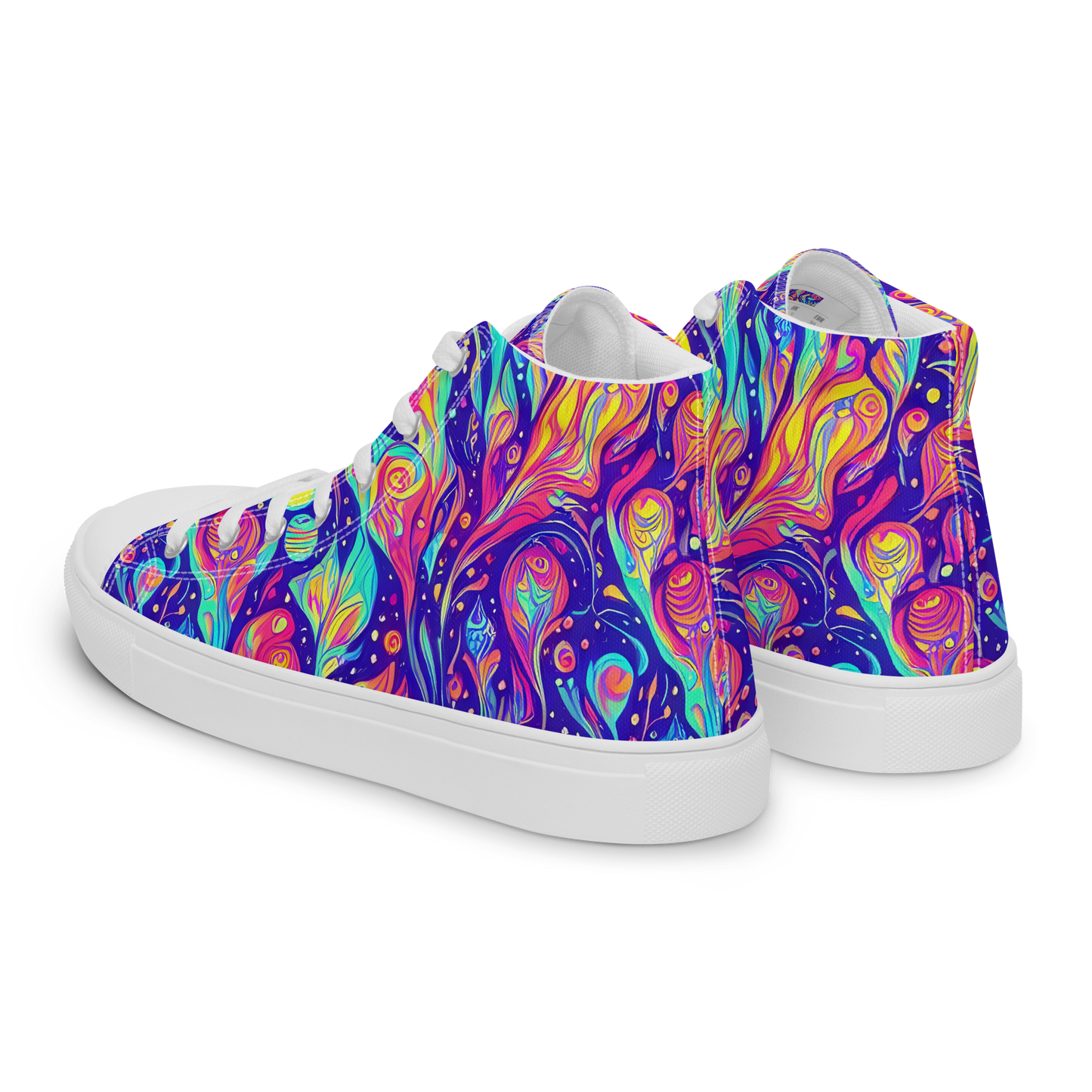 Men's High Top Canvas Shoes - Mystic Petal Dance