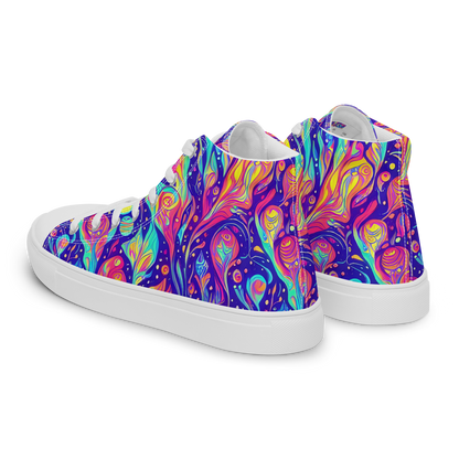 Men's High Top Canvas Shoes - Mystic Petal Dance