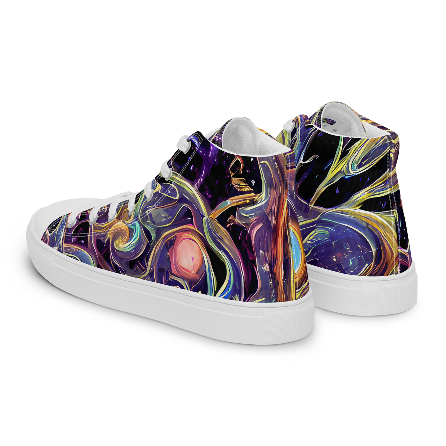 Men's High Top Canvas Shoes - Lebacq Swirl