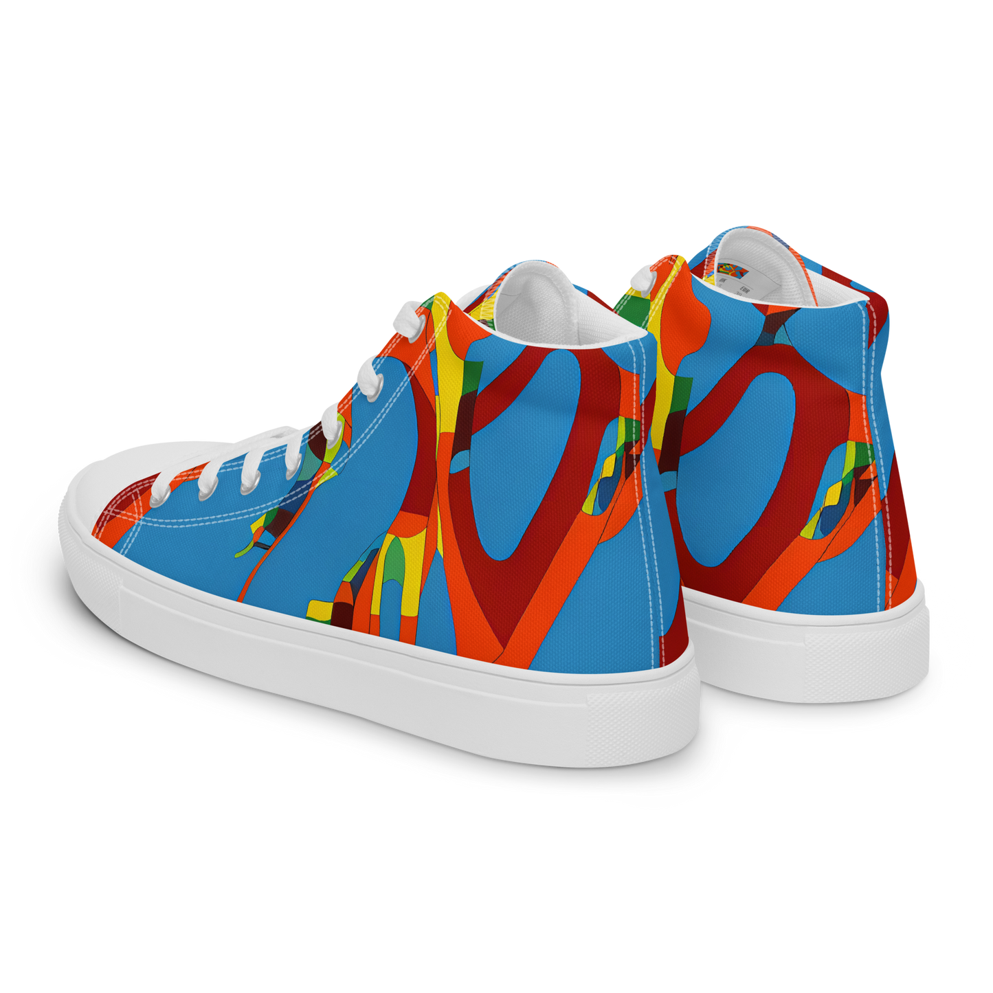 Women's High Top Canvas Shoes - Fire Ocean Fusion