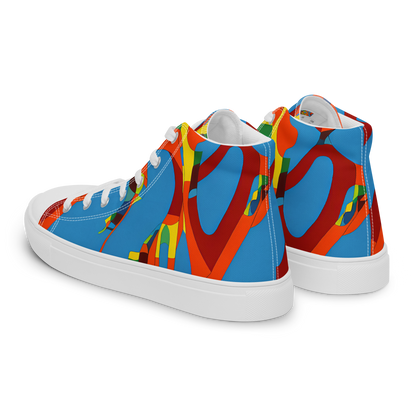 Women's High Top Canvas Shoes - Fire Ocean Fusion