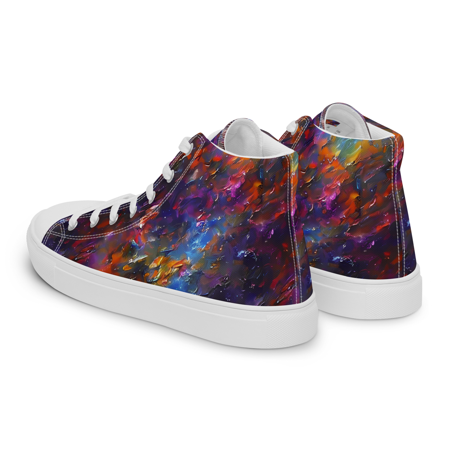 Women's High Top Canvas Shoes - Auroral Ripples