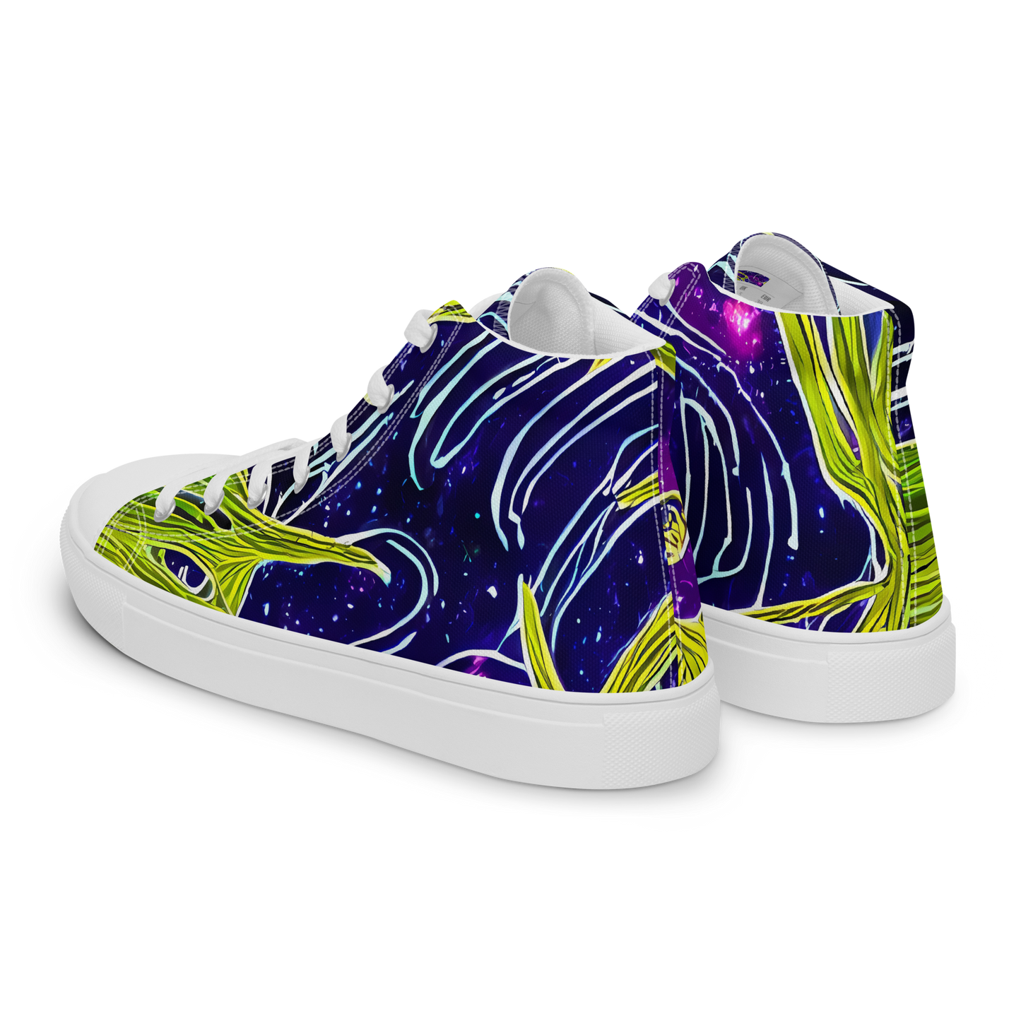 Women's High Top Canvas Shoes - Celestial Scribbles