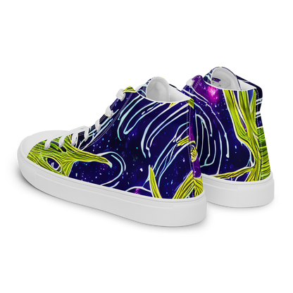 Women's High Top Canvas Shoes - Celestial Scribbles