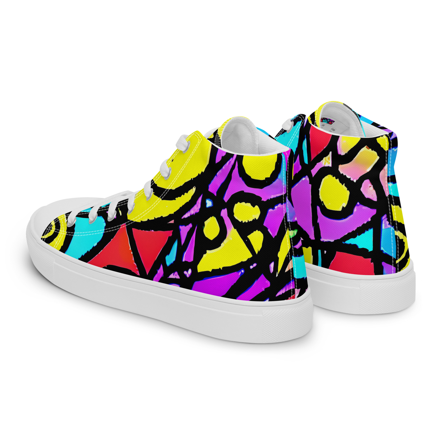 Men's High Top Canvas Shoes - Radiant Chaos