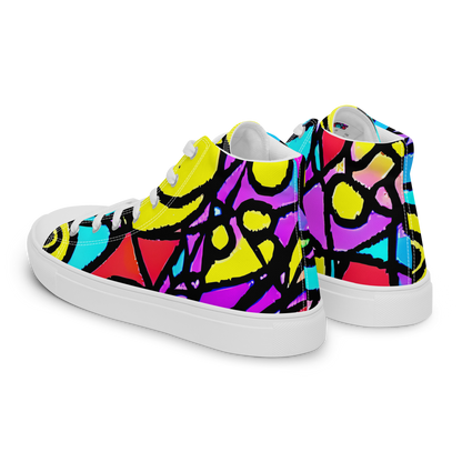 Men's High Top Canvas Shoes - Radiant Chaos