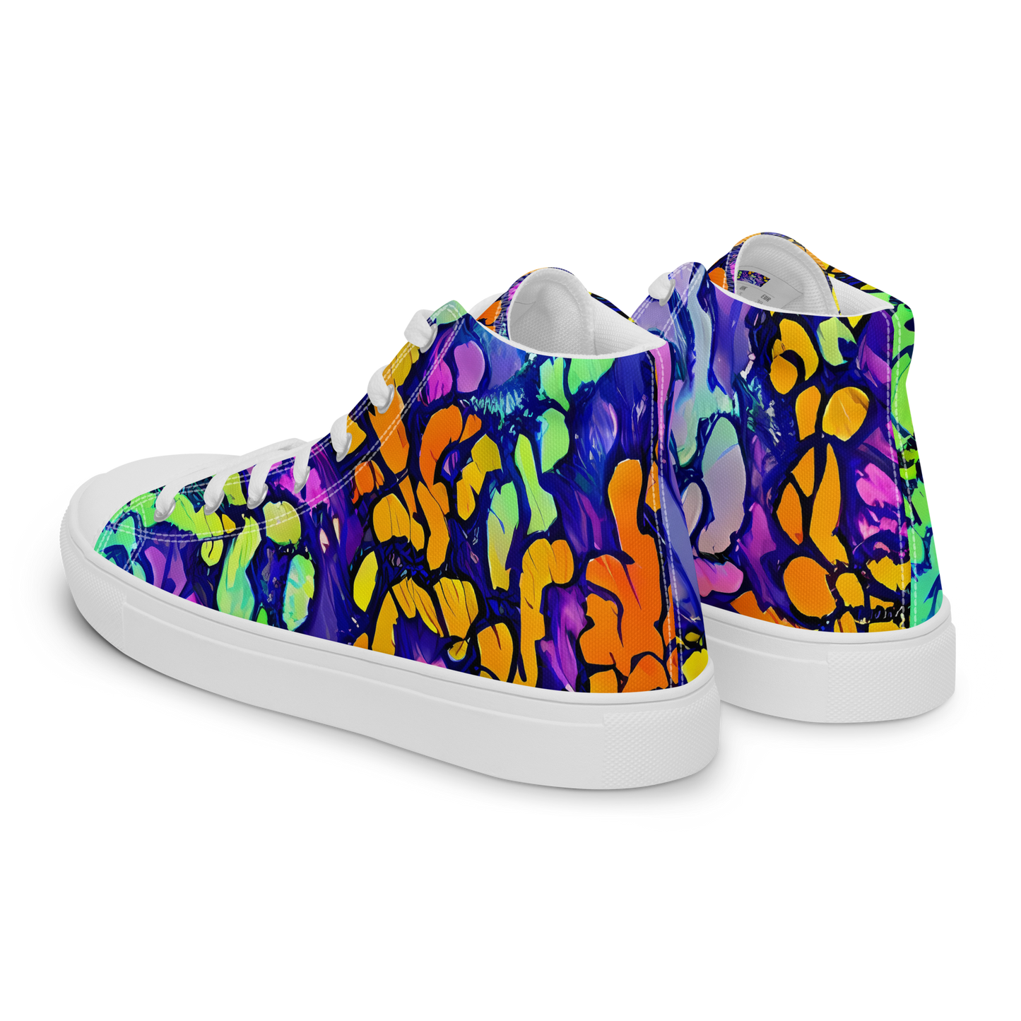 Men's High Top Canvas Shoes - Surreal Waveforms