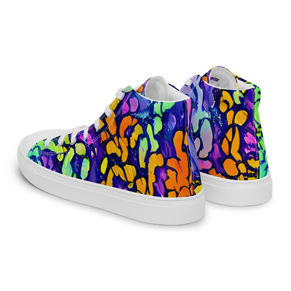 Men's High Top Canvas Shoes - Surreal Waveforms