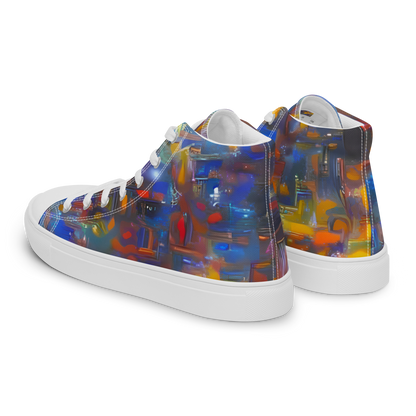 Men's High Top Canvas Shoes - Abstract Conflux
