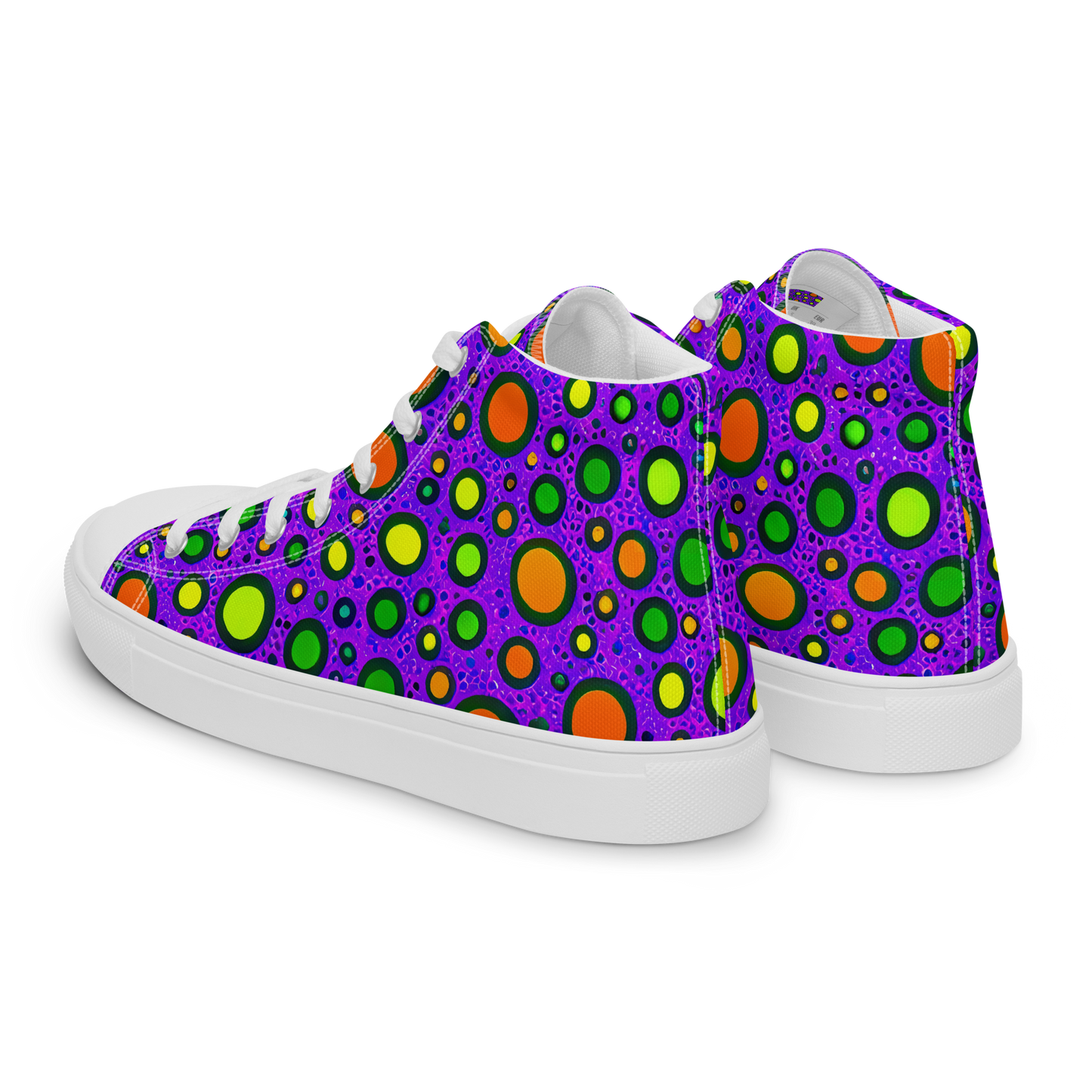 Men's High Top Canvas Shoes - Luminous Bubbles