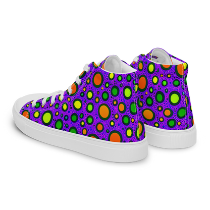 Men's High Top Canvas Shoes - Luminous Bubbles