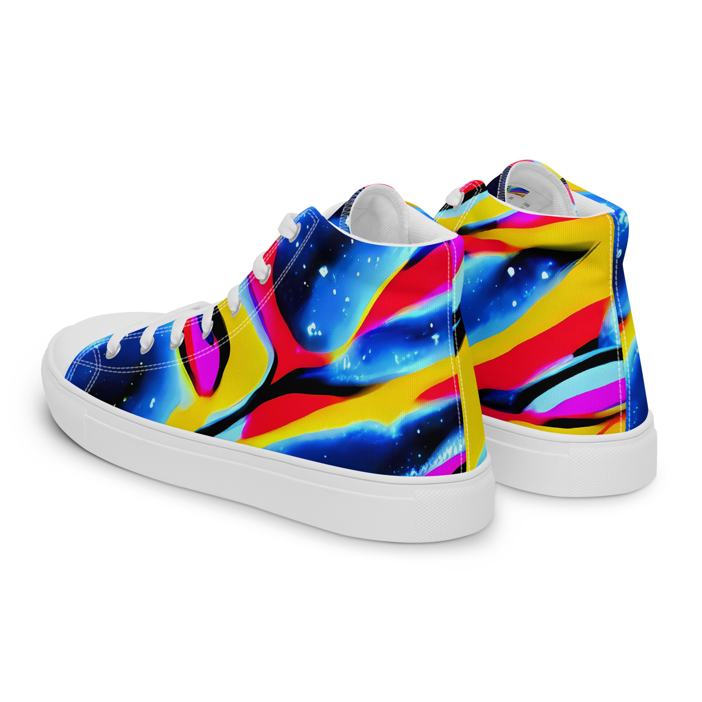 Men's High Top Canvas Shoes - Electric Dreamscape