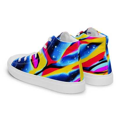 Men's High Top Canvas Shoes - Electric Dreamscape