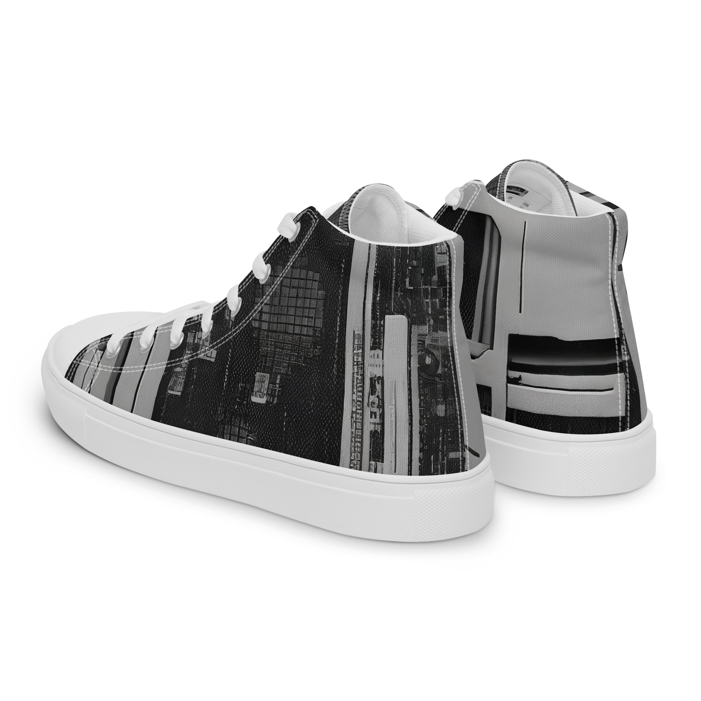 Men's High Top Canvas Shoes - Concrete Harmony