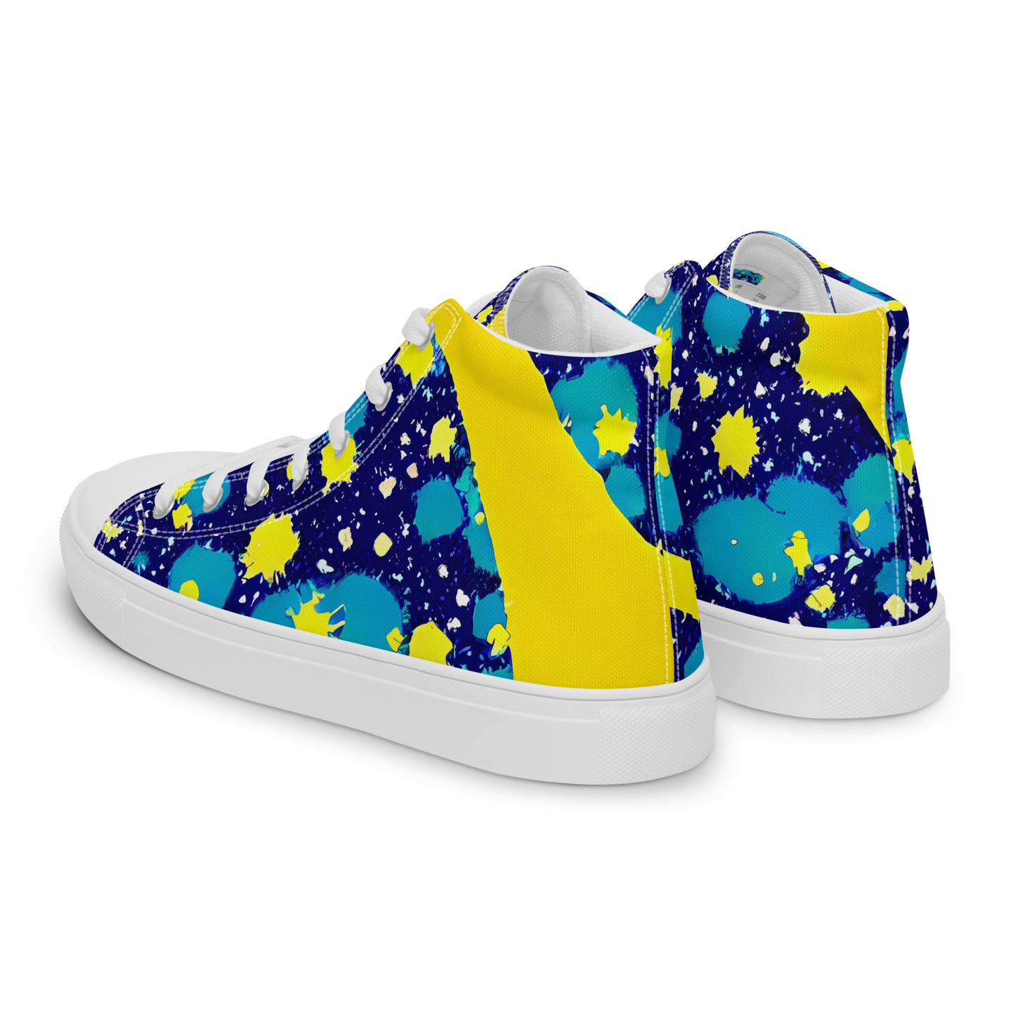 Men's High Top Canvas Shoes - Starburst Splash