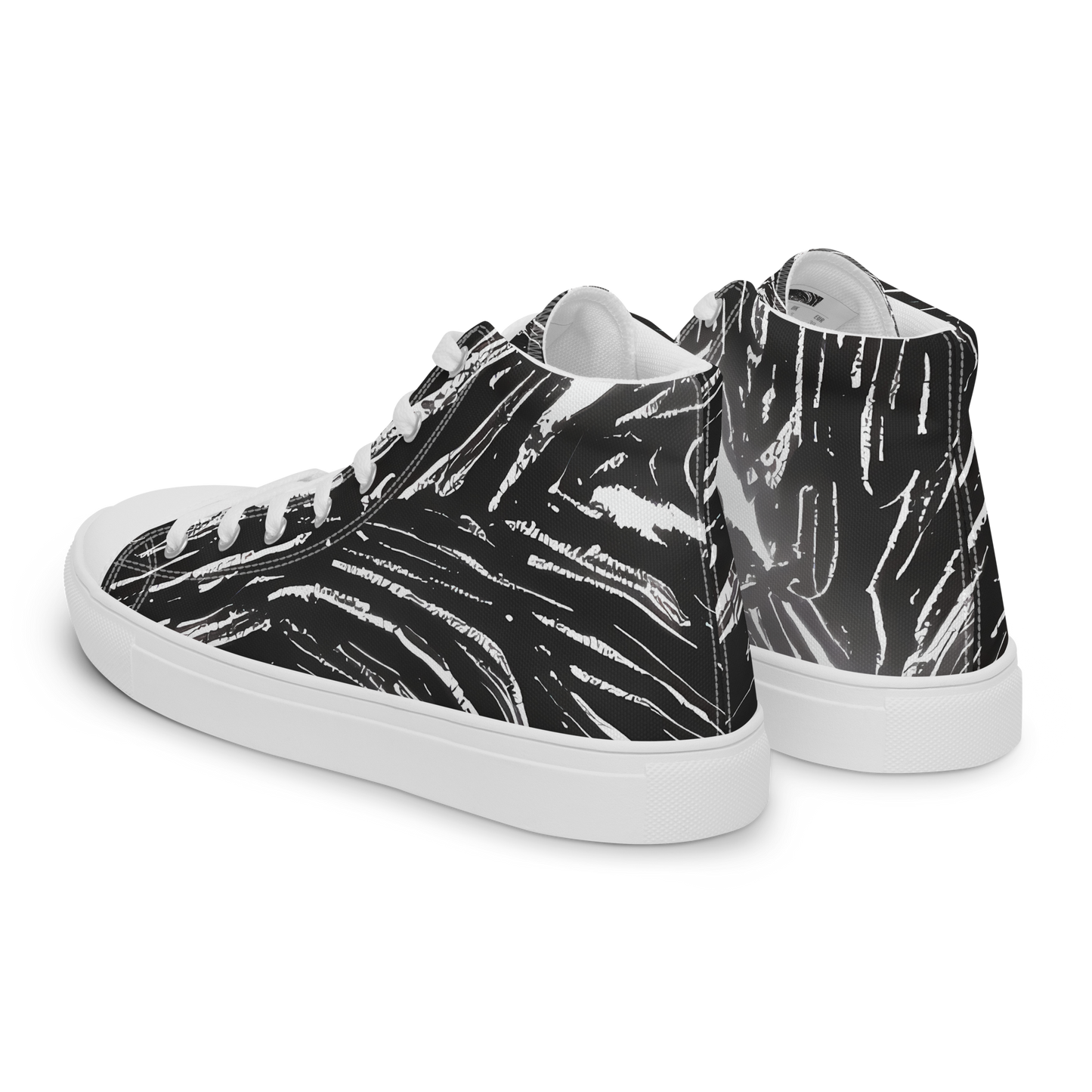 Women's High Top Canvas Shoes - Silver Swirl