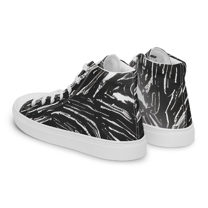 Women's High Top Canvas Shoes - Silver Swirl